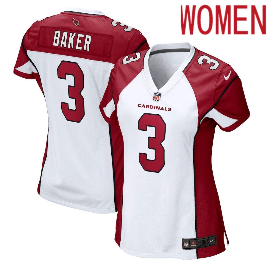 Women Arizona Cardinals 3 Budda Baker Nike White Game NFL Jersey